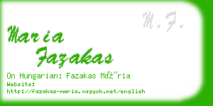 maria fazakas business card